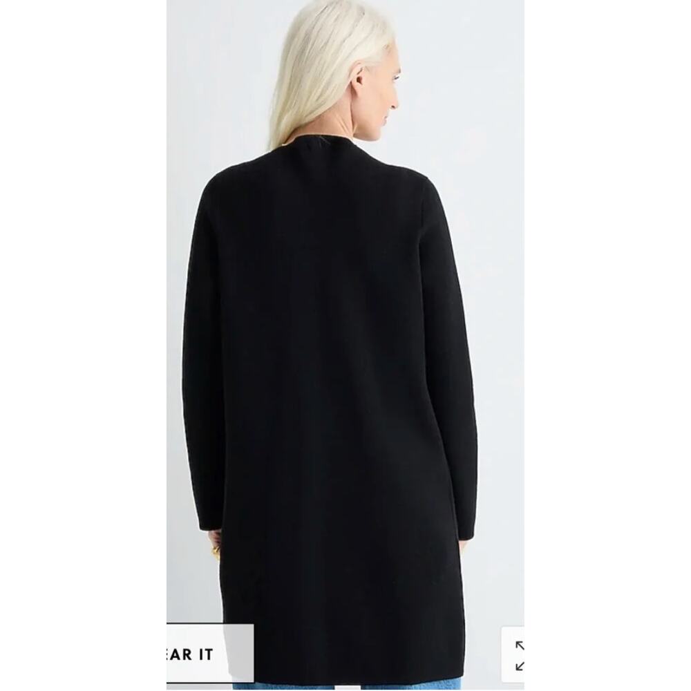 J. Crew Juliette Collarless Sweater Blazer Black J6339 Size M - Picture 4 of 13